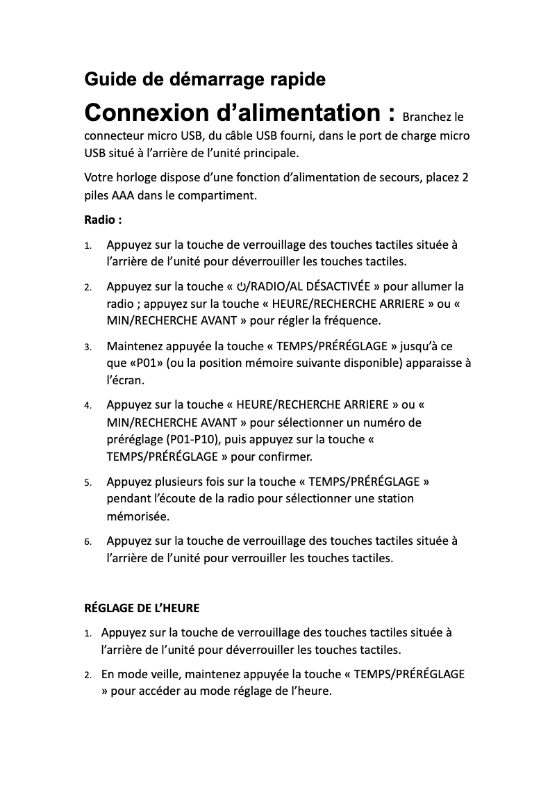 Imagen de la primera página del manual del dispositivo CRQ-105