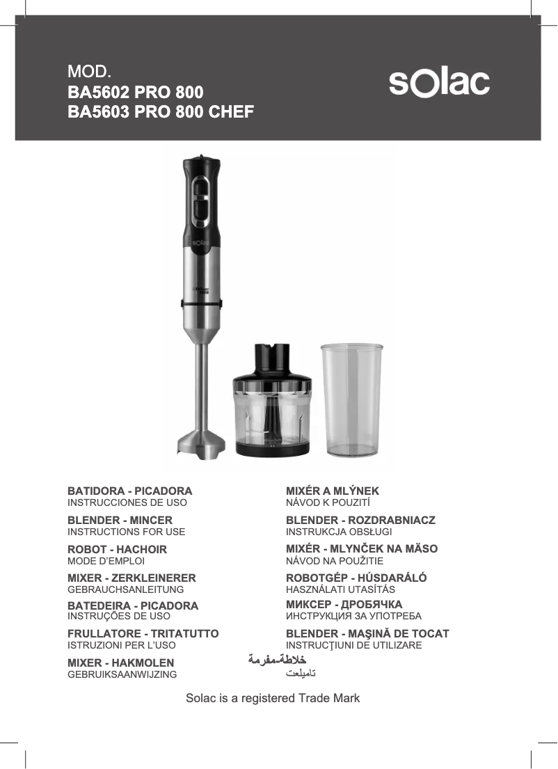 Imagen de la primera página del manual del dispositivo Pro 800 Chef BA5603