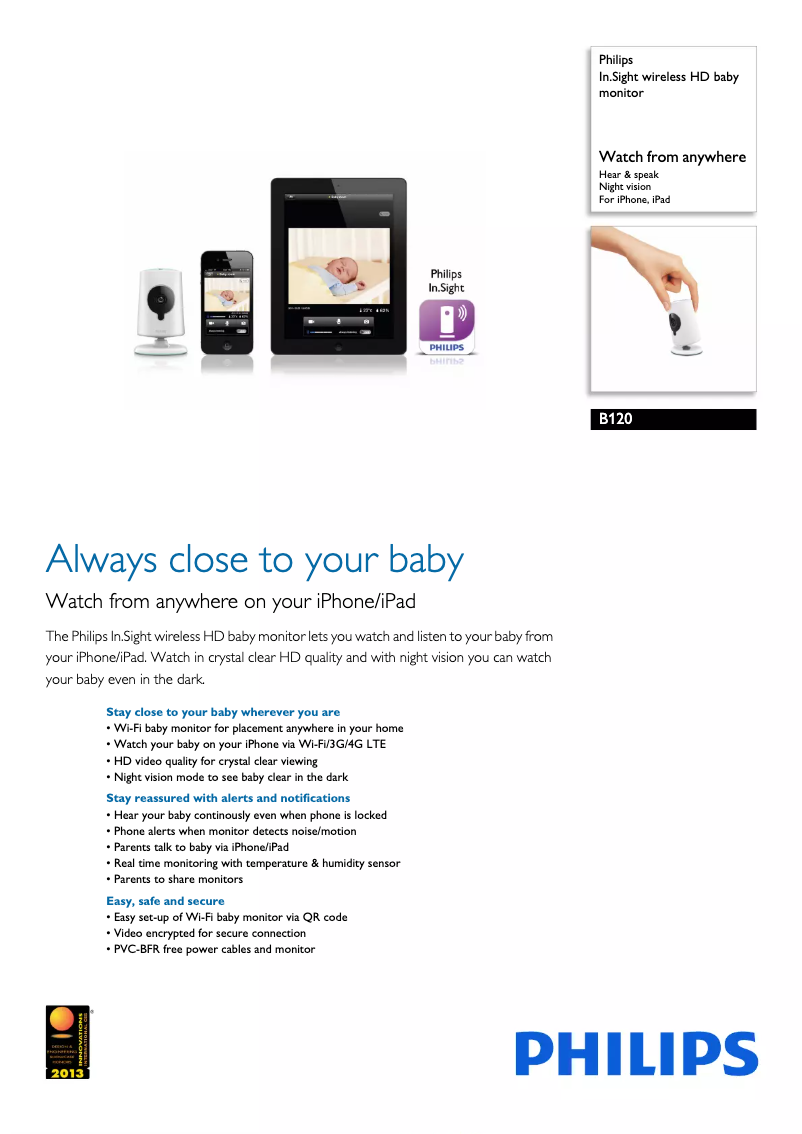 Imagen de la primera página del manual del dispositivo InSight B120