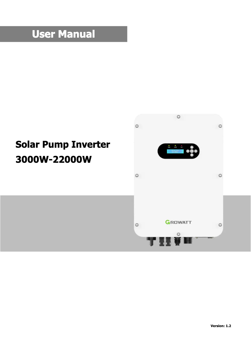 Página 1 del manual Manual de usuario Growatt SPI 3000-22000