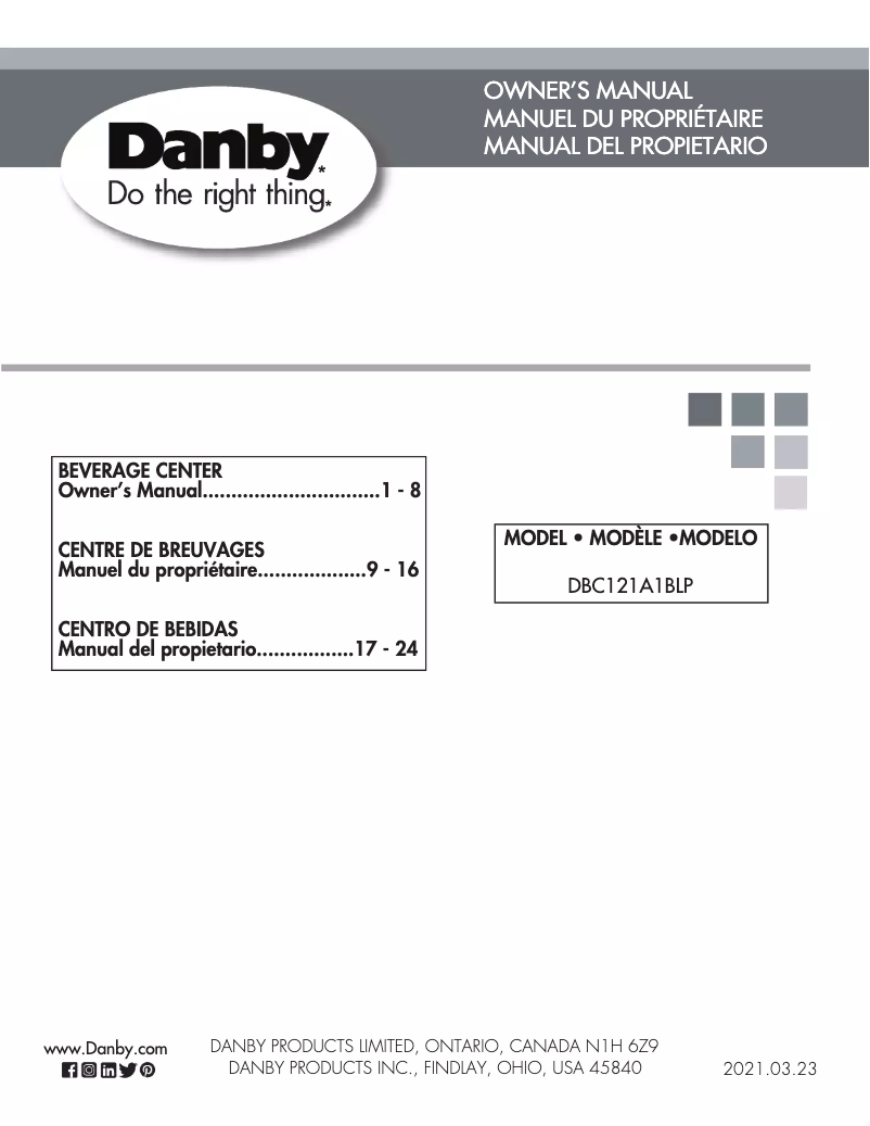Página 1 del manual Manual de usuario Danby DBC121A1BLP