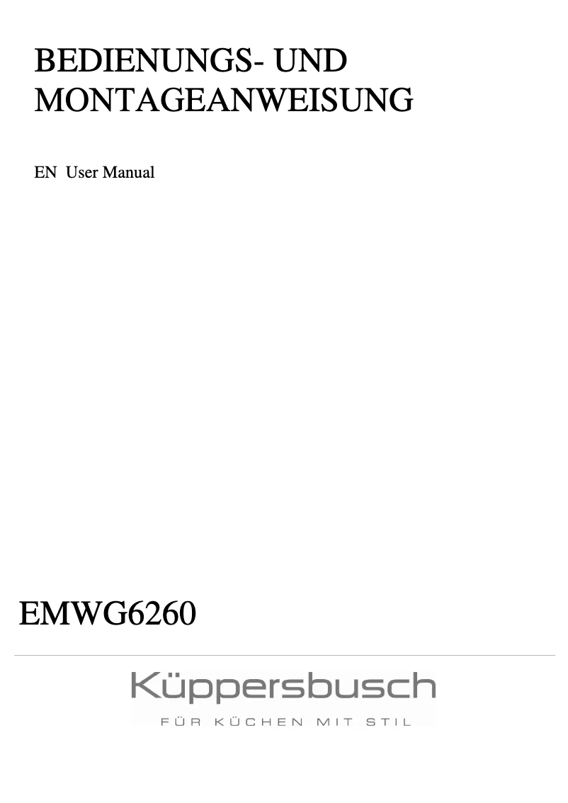 Página 1 del manual Manual de usuario Küppersbusch EMWK 6260.0