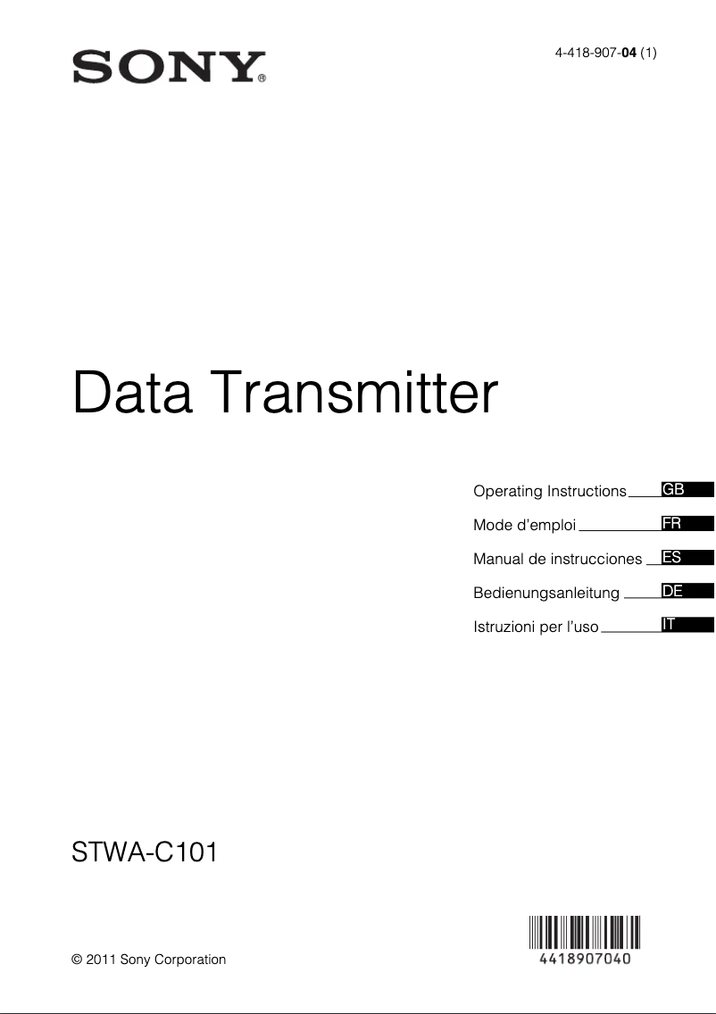 Imagen de la primera página del manual del dispositivo STWA-C101