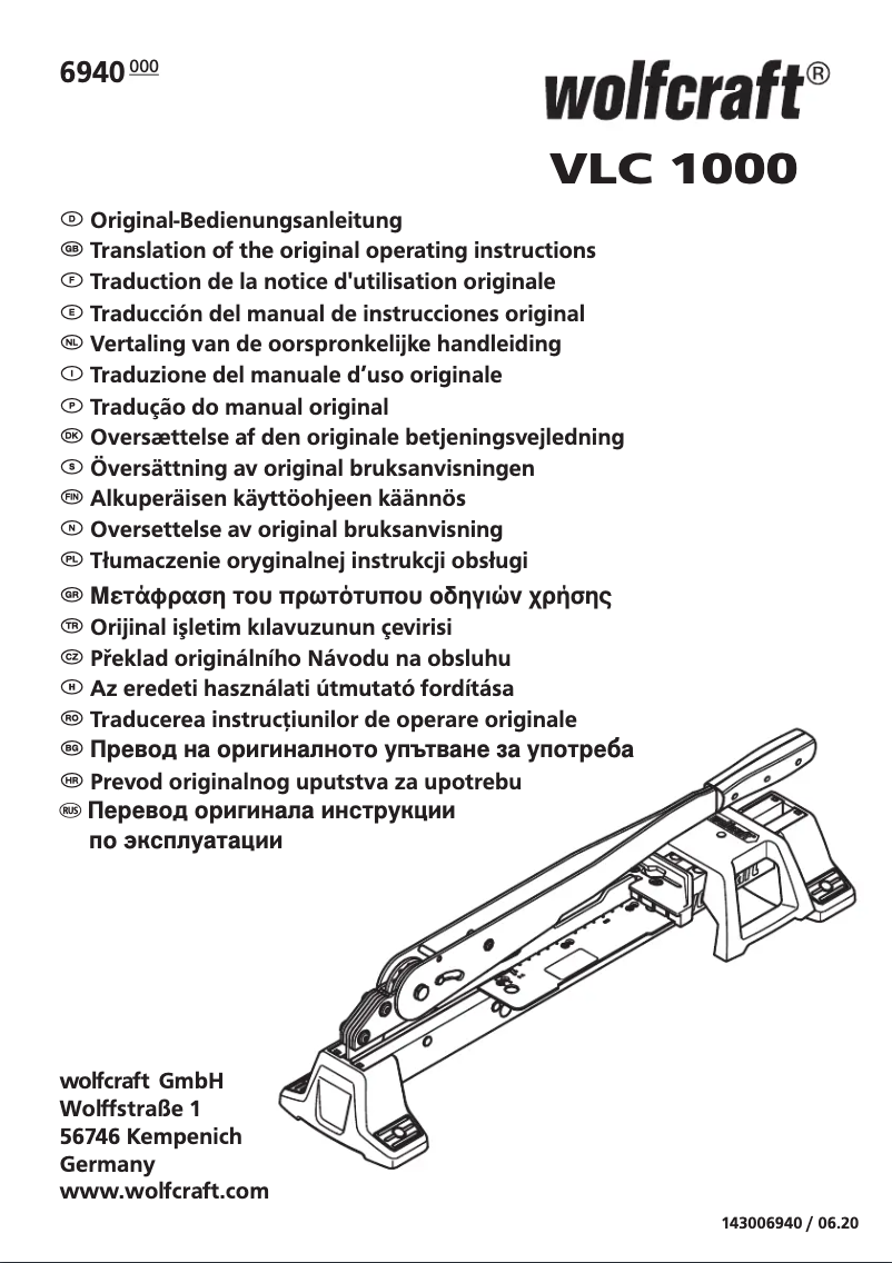 Página nº 1 - Manual de usuario Wolfcraft VLC 1000