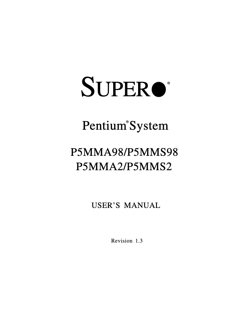 Imagen de la primera página del manual del dispositivo P5MMS98