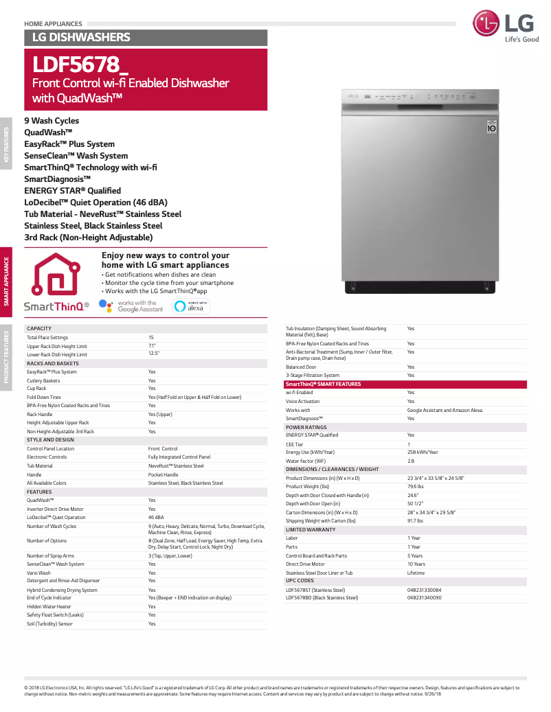 Página nº 1 - Ficha técnica LG LDF5678ST