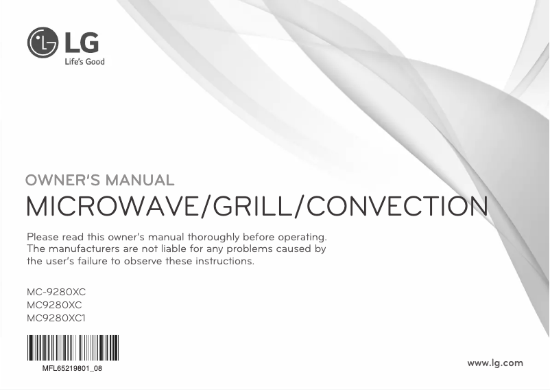 Página 1 del manual Manual de usuario LG MC9280XC1