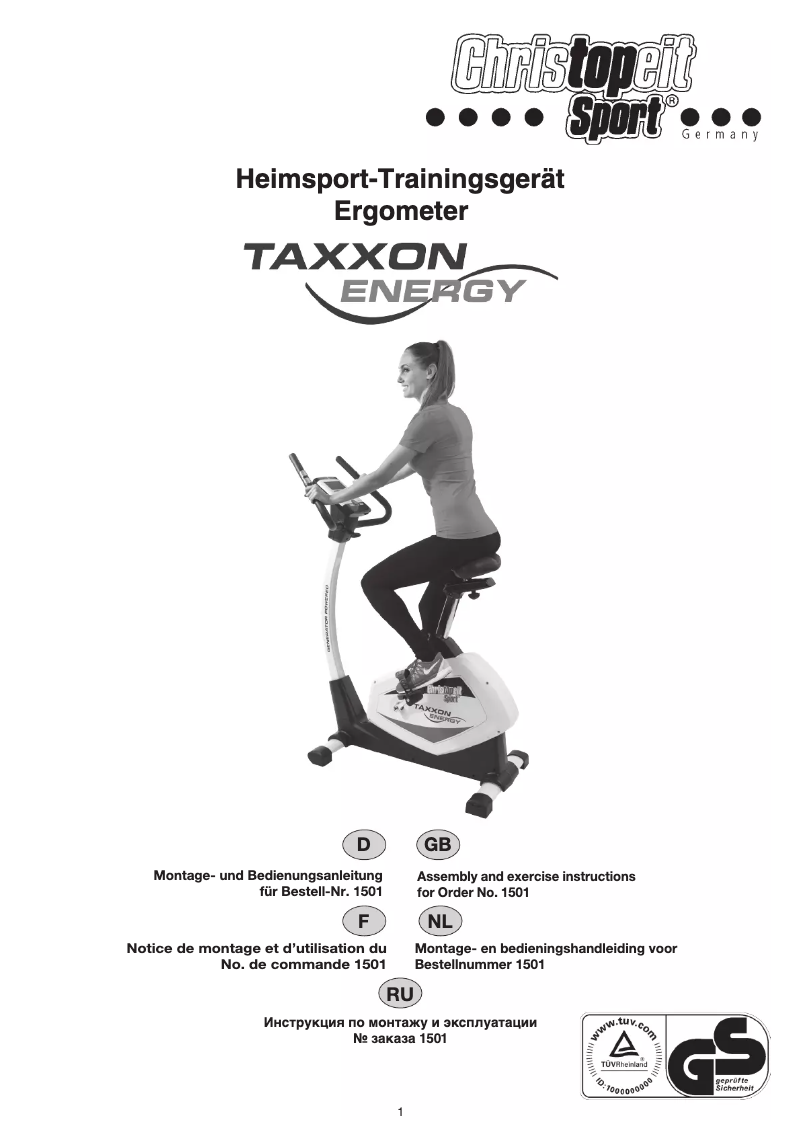 Imagen de la primera página del manual del dispositivo Taxxon Energy