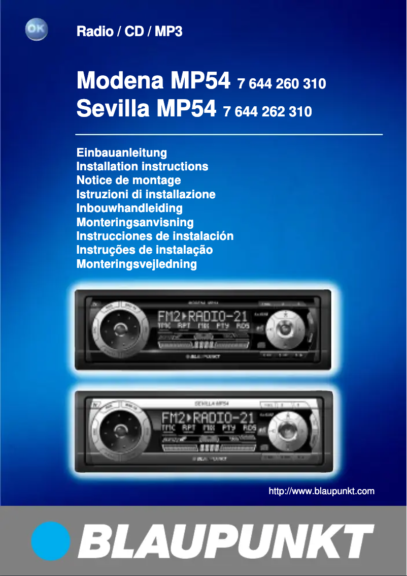 Imagen de la primera página del manual del dispositivo Modena MP54