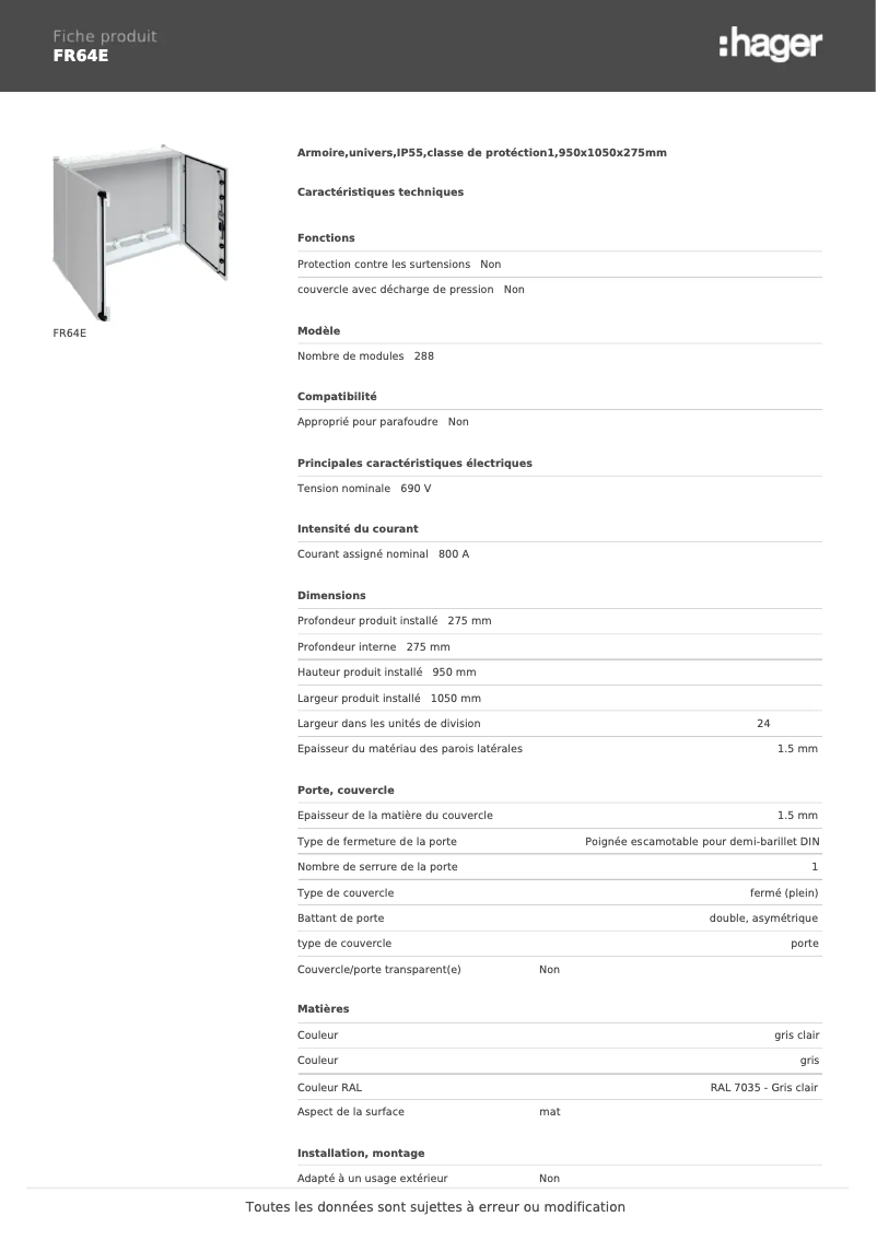 Imagen de la primera página del manual del dispositivo FR64E