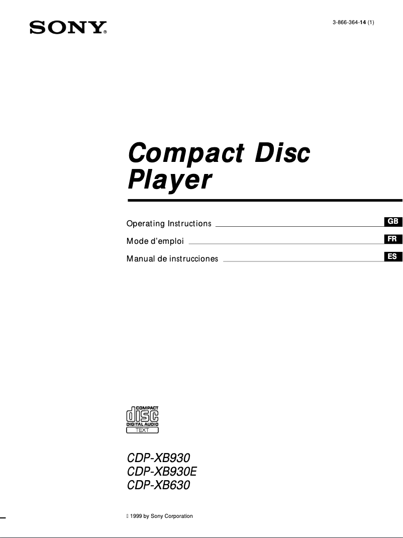 Imagen de la primera página del manual del dispositivo CDP-XB630