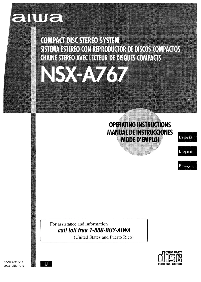 Página 1 del manual Manual de usuario Aiwa NSX-A767