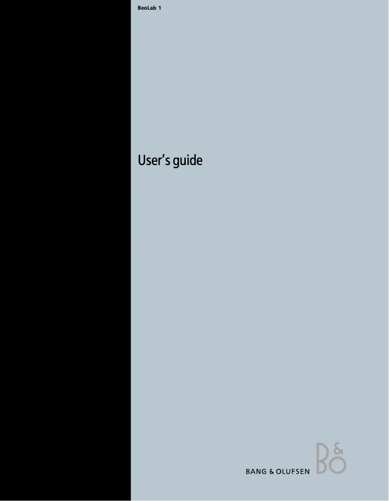 Imagen de la primera página del manual del dispositivo BeoLab 1