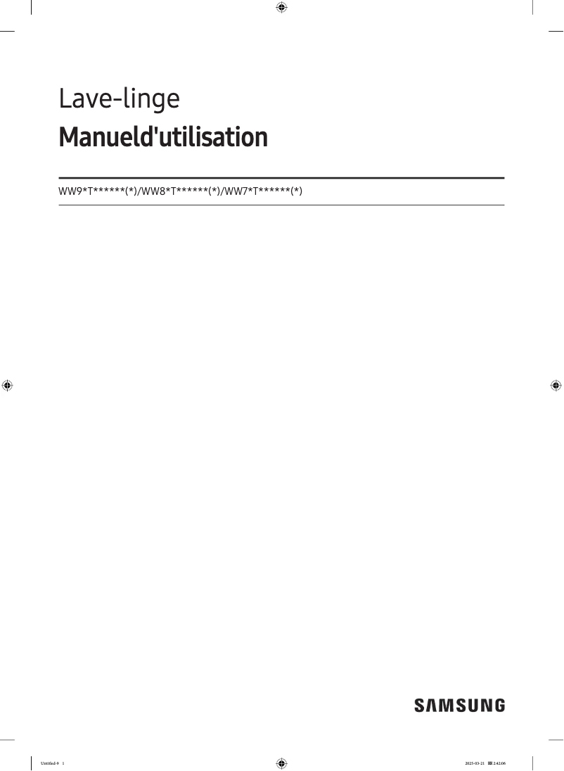 Imagen de la primera página del manual del dispositivo WW80T534DAE