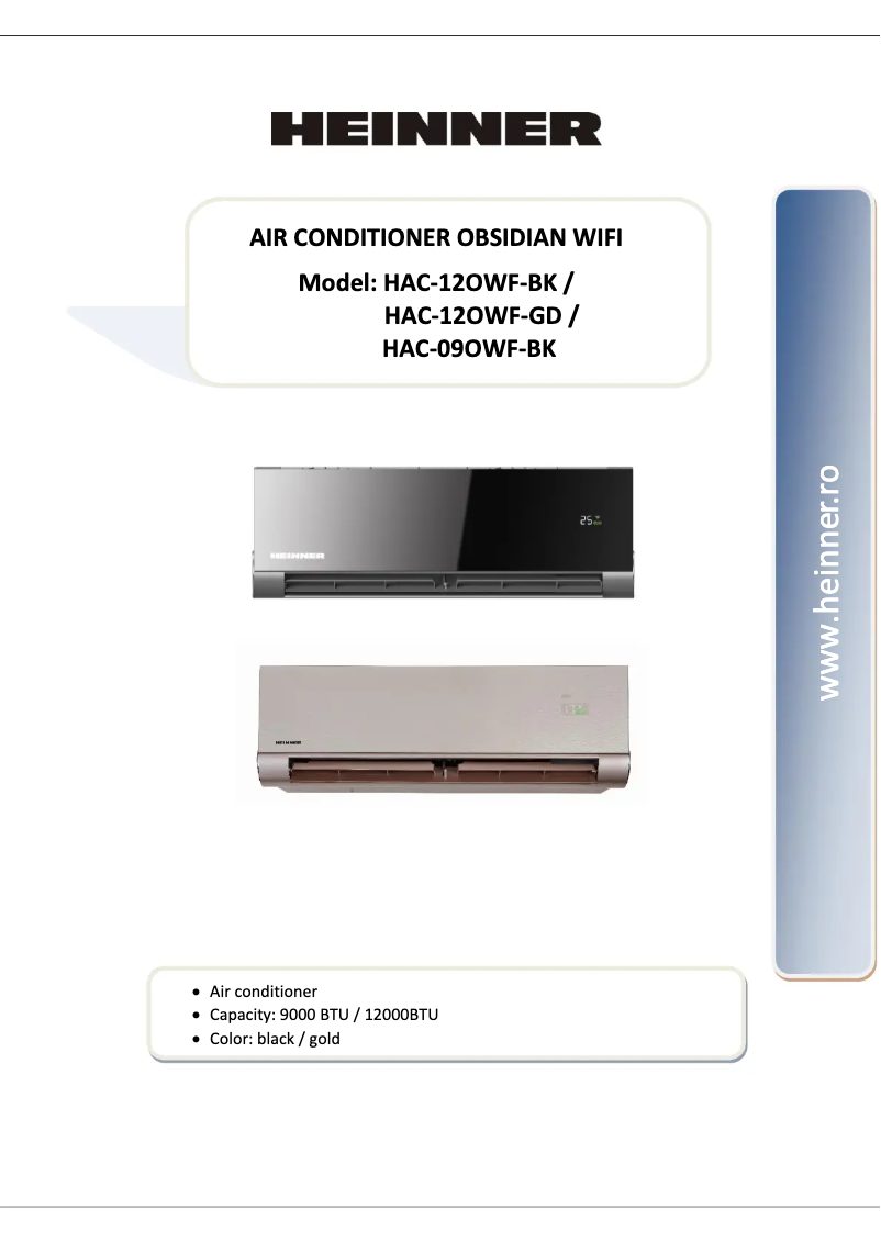 Imagen de la primera página del manual del dispositivo HAC-12OWF-GD