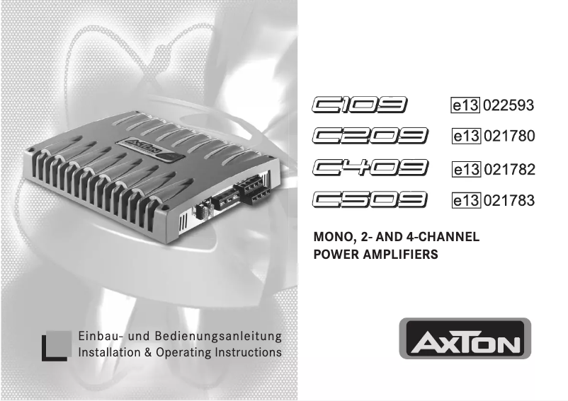 Página 1 del manual Manual de usuario Axton C409