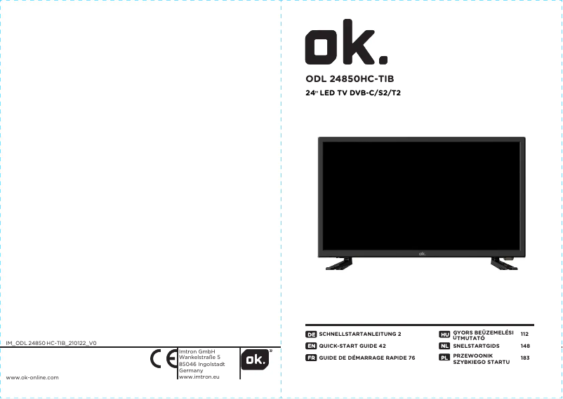 Imagen de la primera página del manual del dispositivo ODL 24850HC-TIB