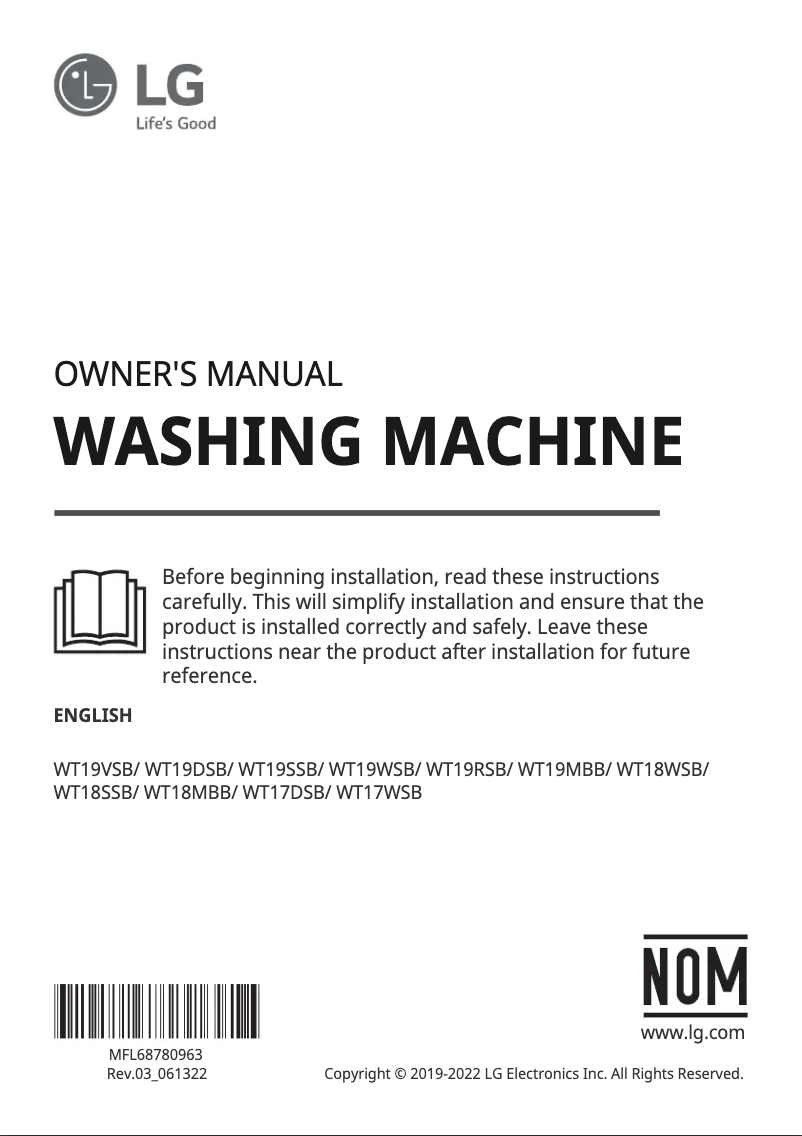 Imagen de la primera página del manual del dispositivo WT19MBB