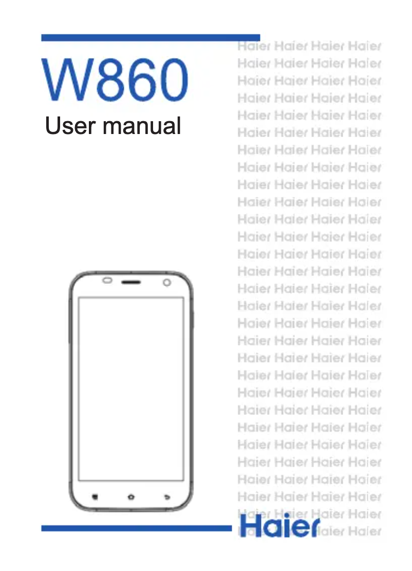 Página 1 del manual Manual de usuario Haier W860