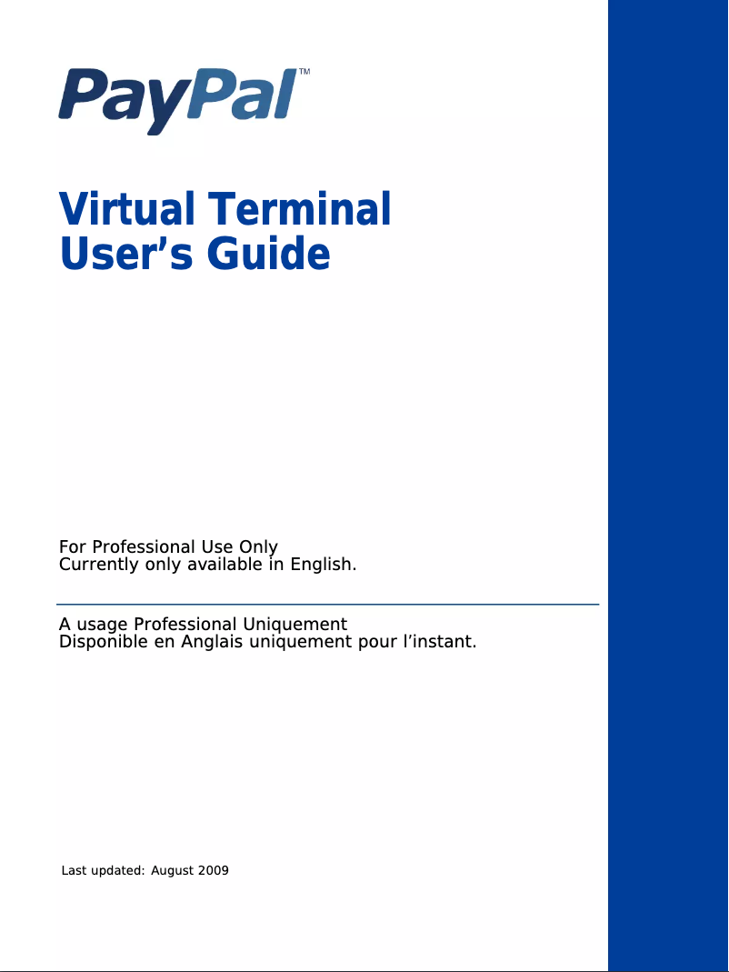 Imagen de la primera página del manual del dispositivo Virtual Terminal (2009)