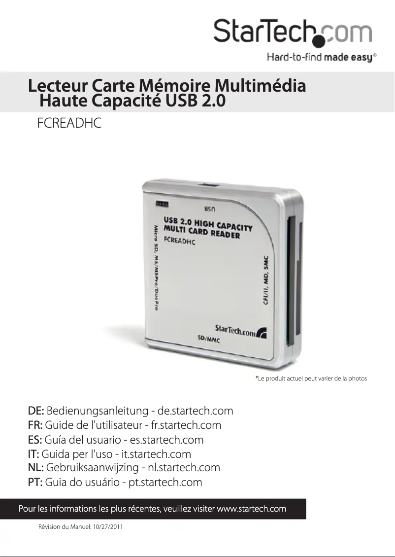 Imagen de la primera página del manual del dispositivo FCREADHC