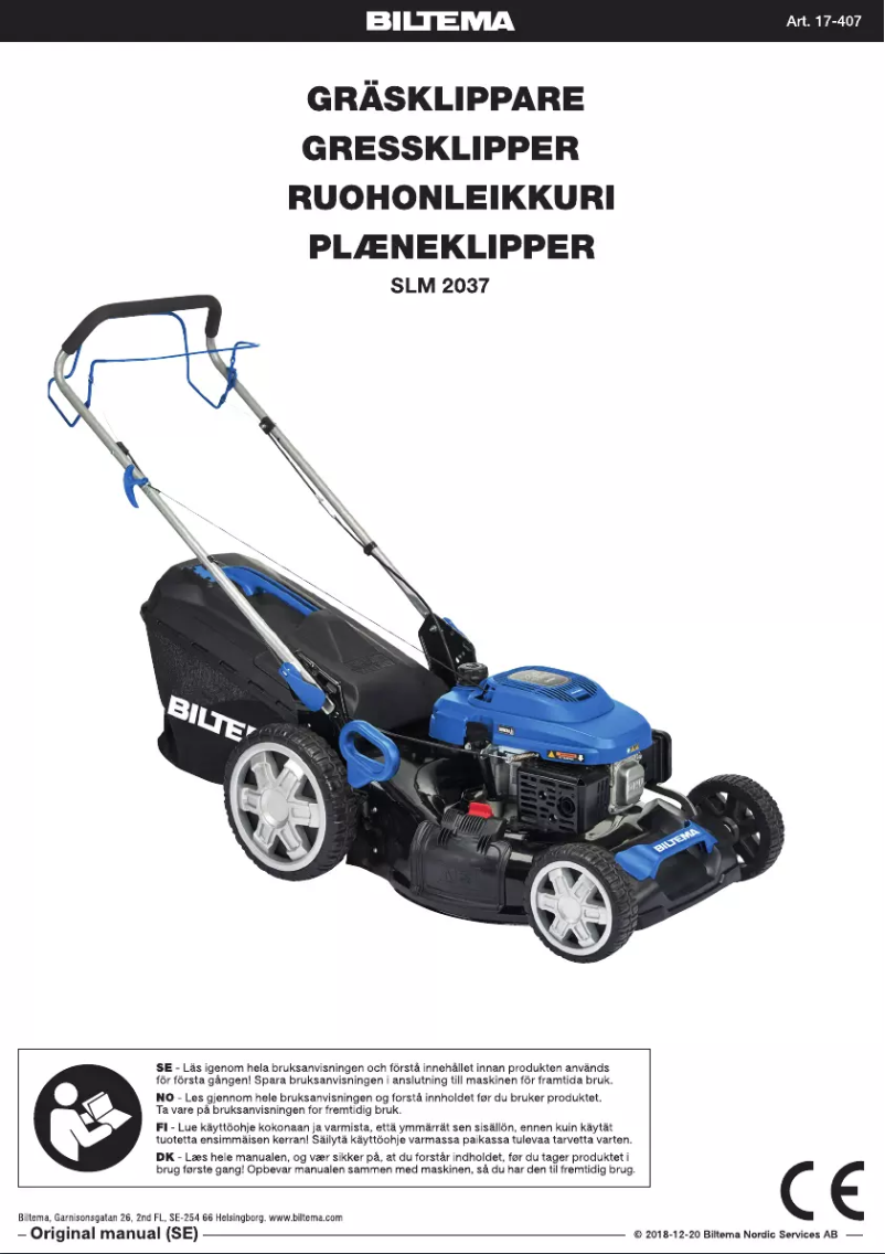 Imagen de la primera página del manual del dispositivo SLM 2037