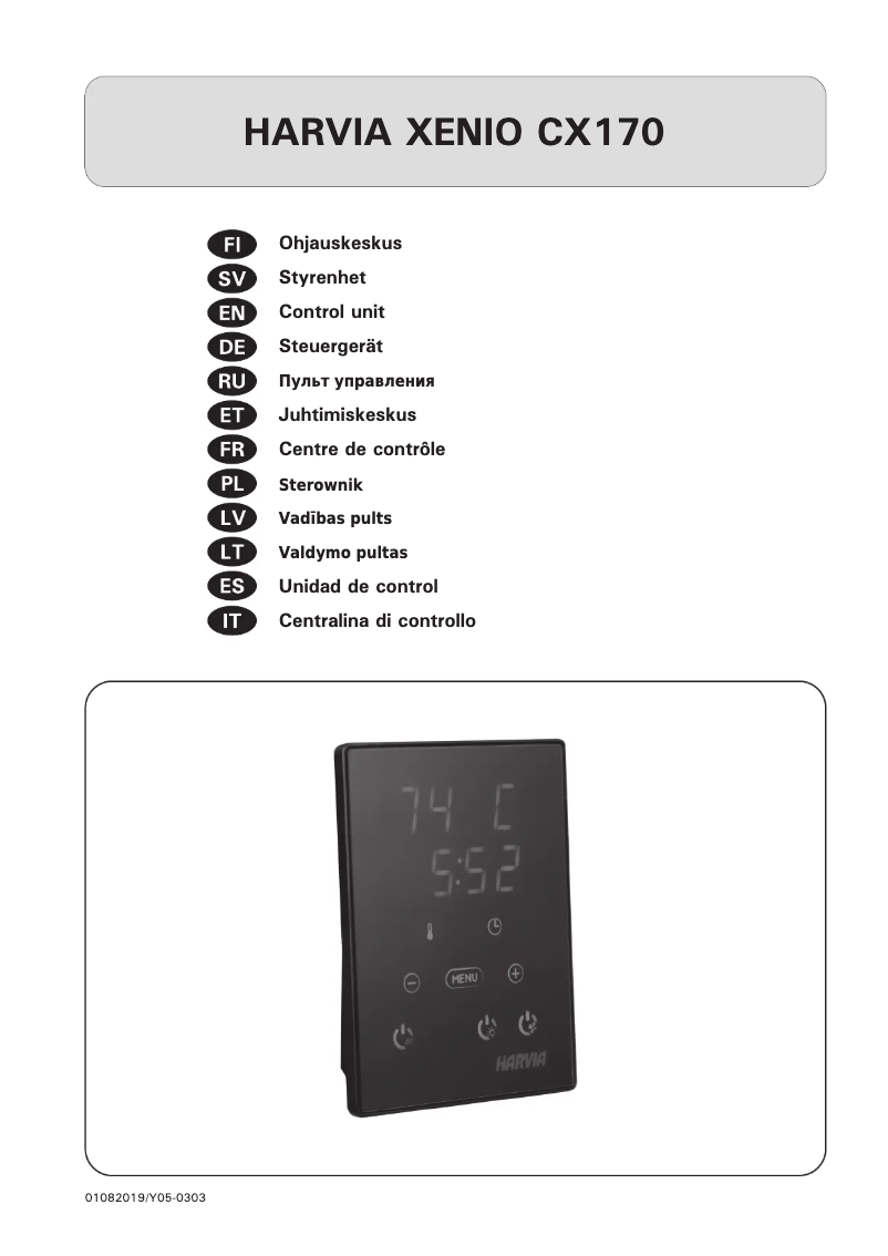 Página 1 del manual Manual de usuario Harvia Xenio CX170400