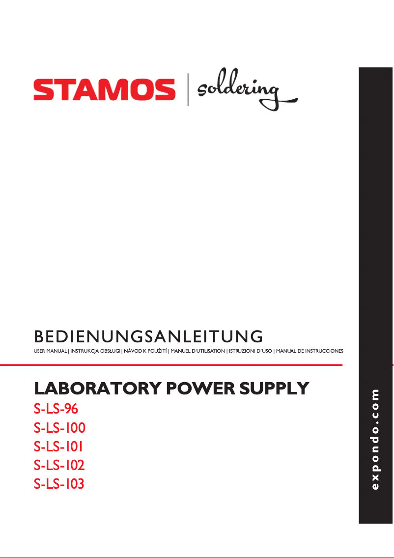 Página 1 del manual Manual de usuario Stamos S-LS-96