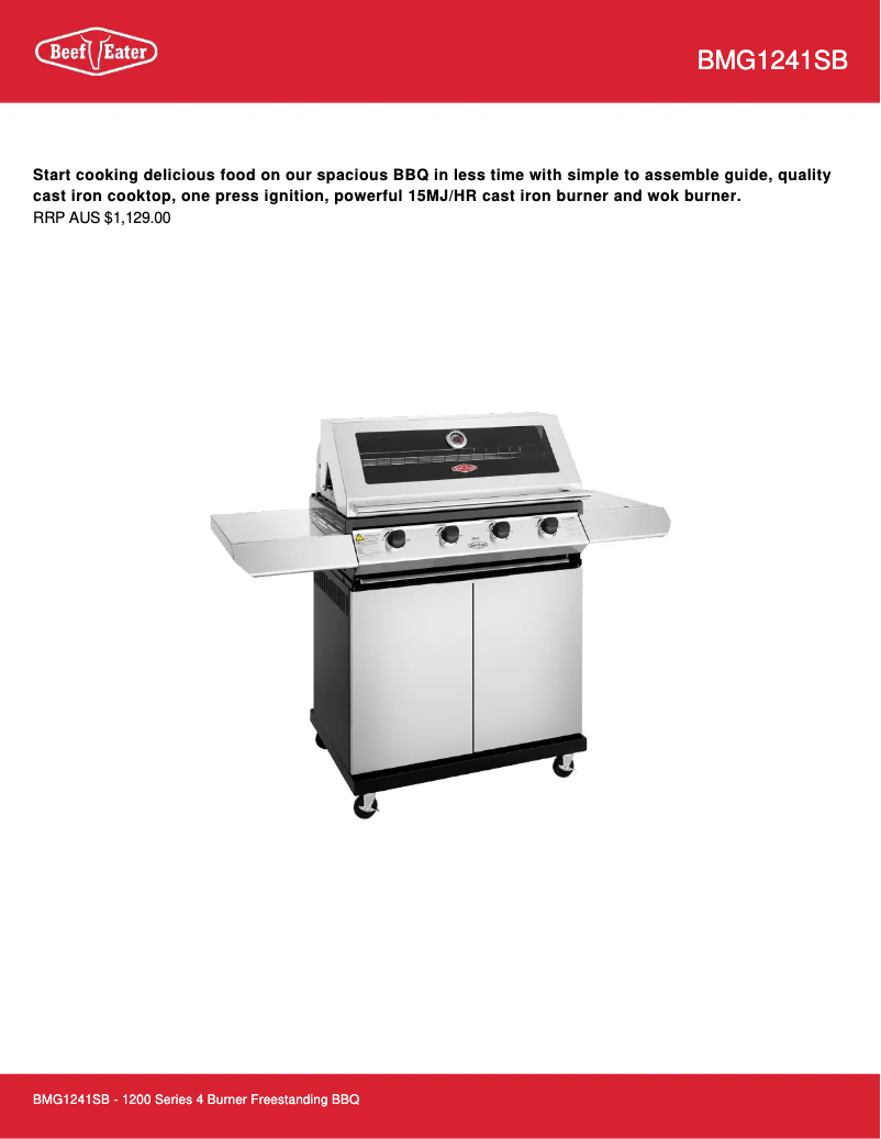 Imagen de la primera página del manual del dispositivo BMG1241SB