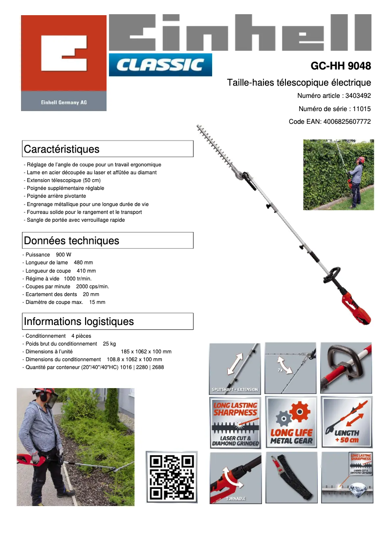 Imagen de la primera página del manual del dispositivo GC-HH 9048