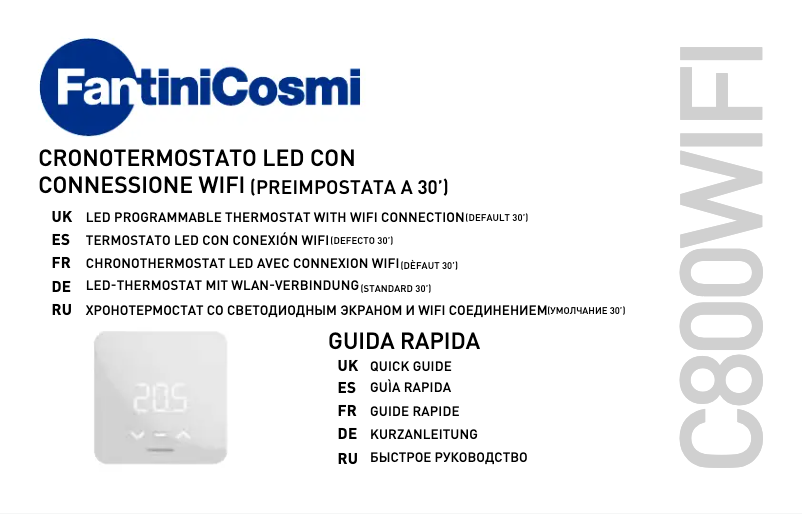 Página 1 del manual Guía de inicio rápido Fantini Cosmi C800WIFIPRO