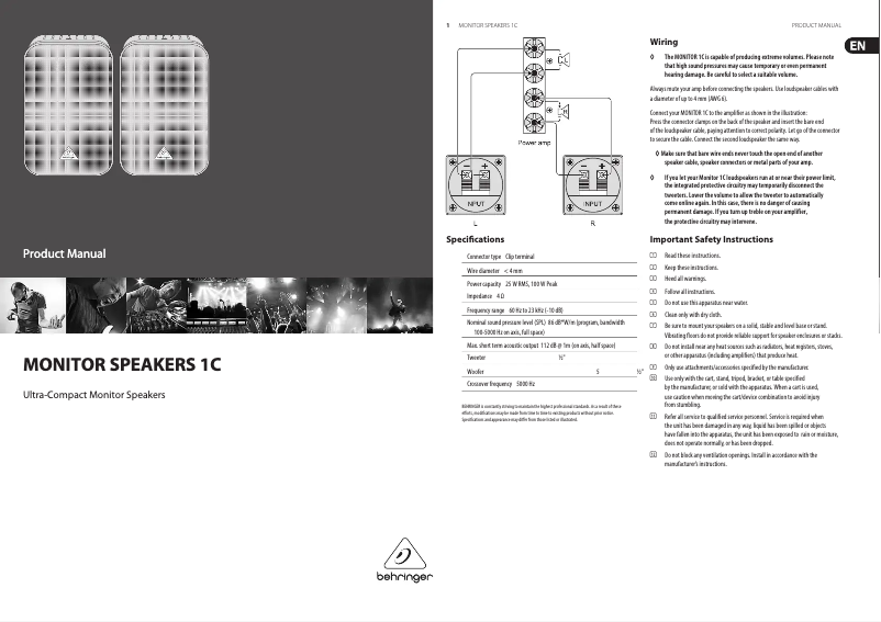 Imagen de la primera página del manual del dispositivo 1C-WH