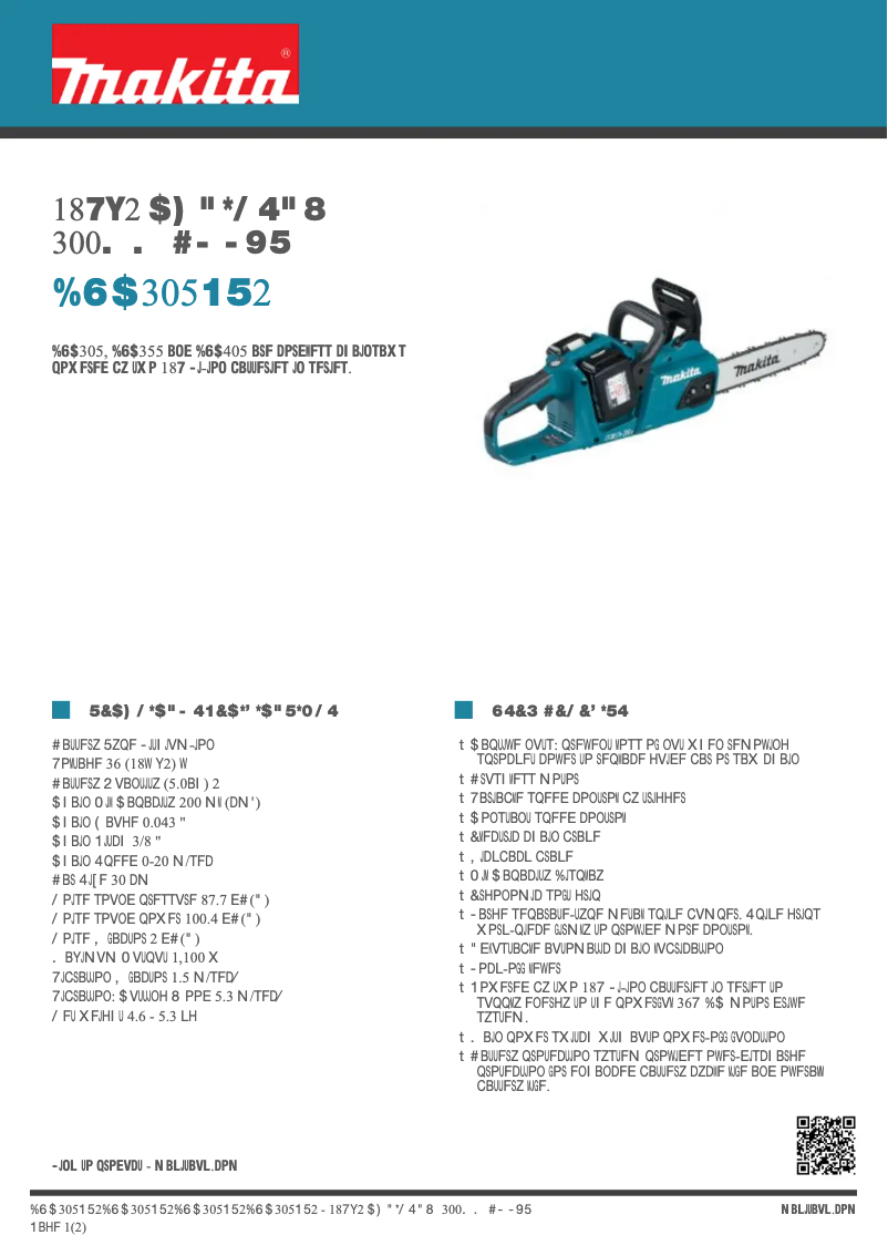 Imagen de la primera página del manual del dispositivo DUC305PT2
