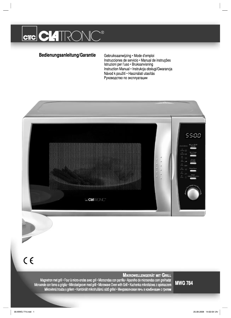 Imagen de la primera página del manual del dispositivo MWG 784