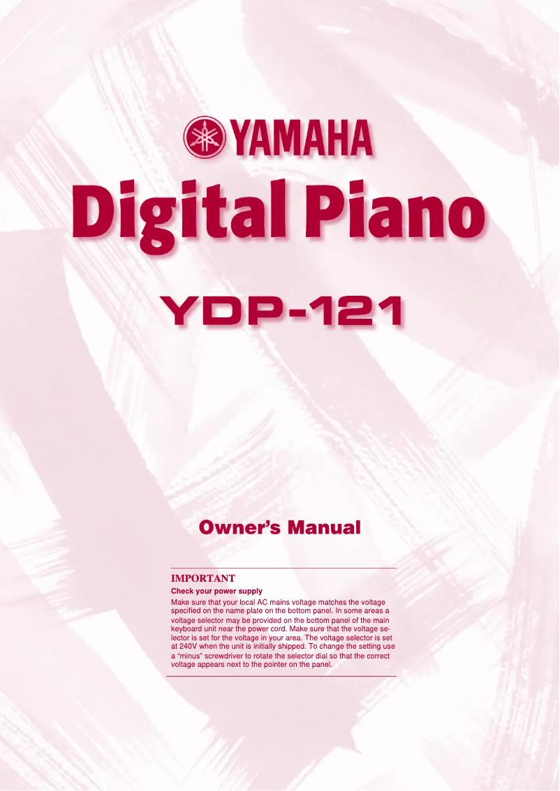 Imagen de la primera página del manual del dispositivo YDP-121