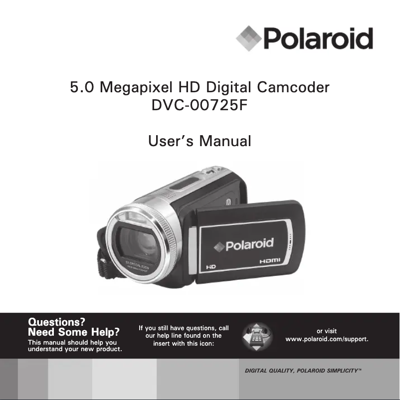 Página 1 del manual Manual de usuario Polaroid DVC-00725F