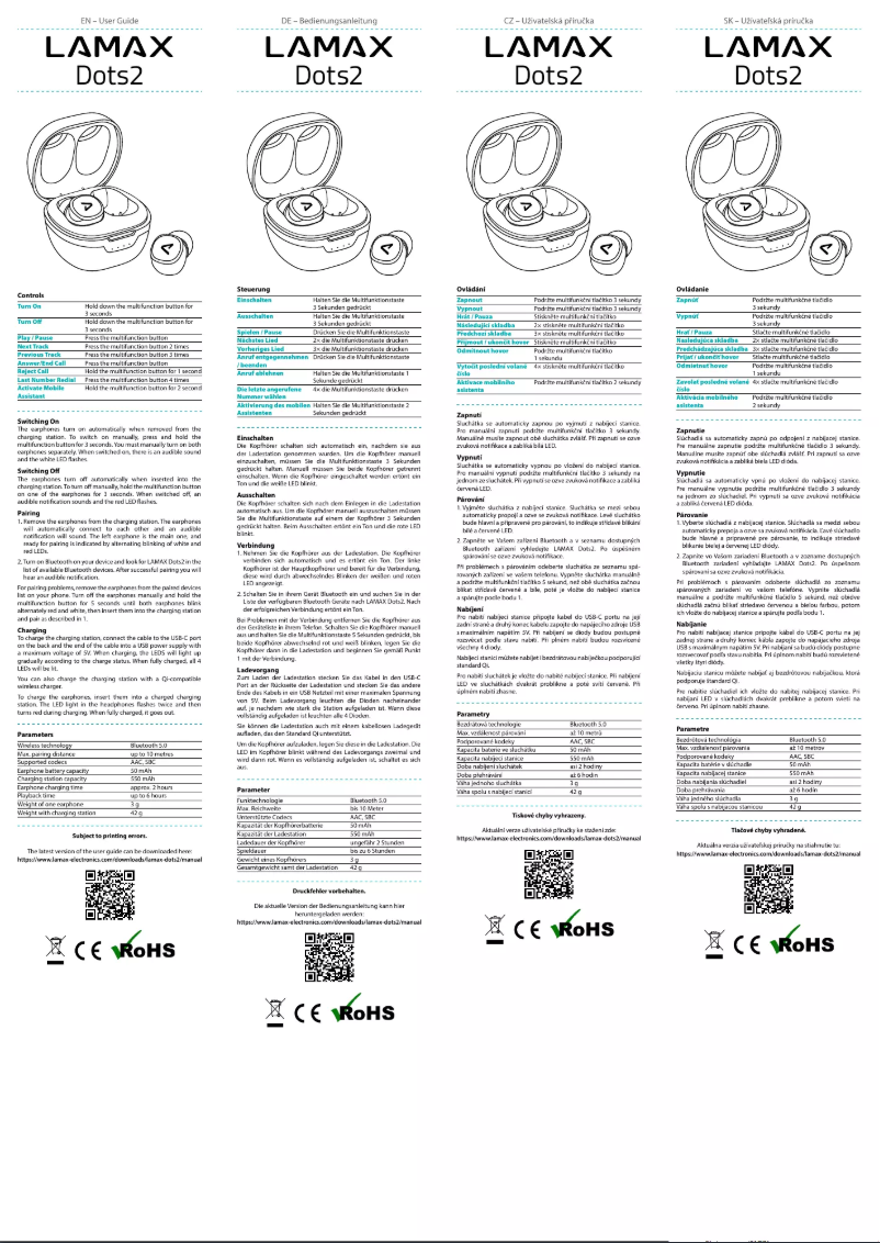 Página 1 del manual Manual de usuario Lamax Dots2