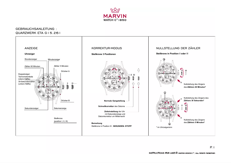 Página 1 del manual Manual de usuario Marvin ETA G15.261