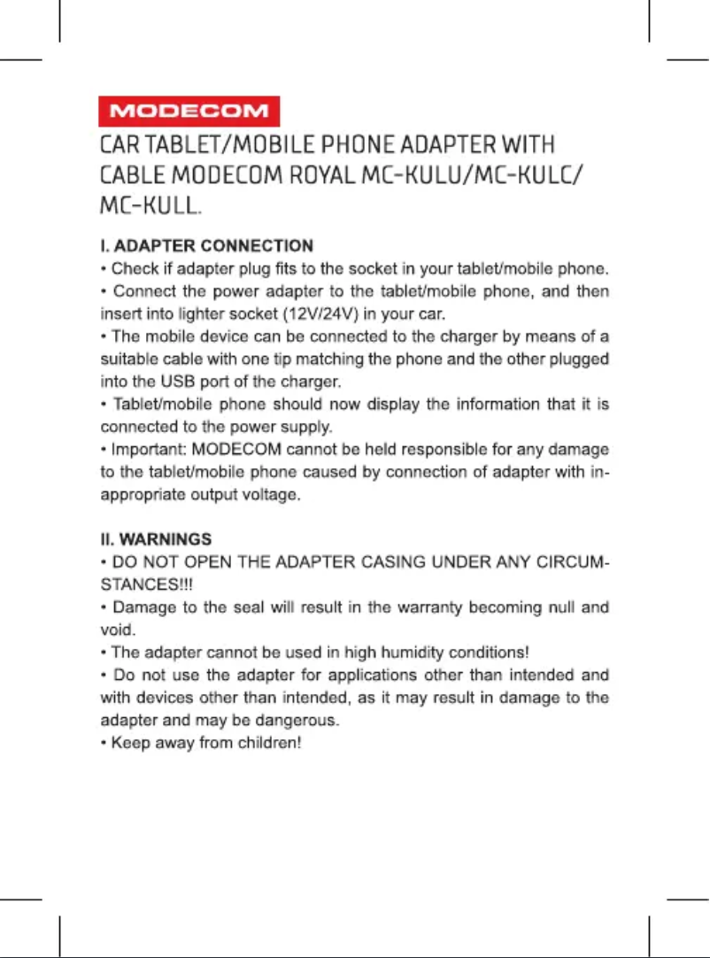 Imagen de la primera página del manual del dispositivo ROYAL MC-KULU-01