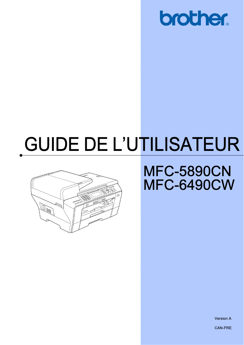 Imagen de la primera página del manual del dispositivo MFC-5890CN