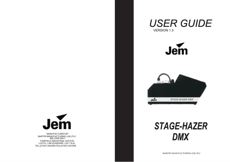 Página 1 del manual Manual de usuario Martin JEM Stage-Hazer DMX