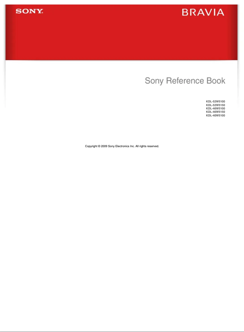 Imagen de la primera página del manual del dispositivo Bravia KDL-52W5150