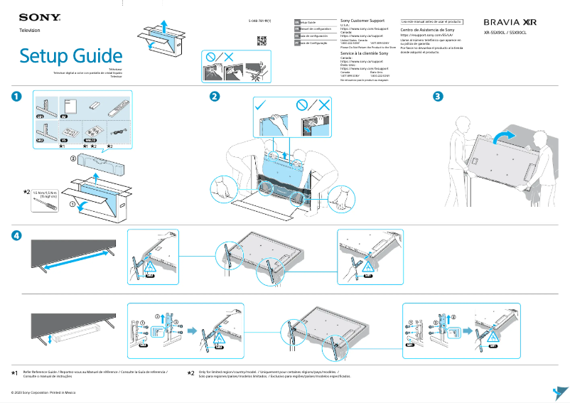 Imagen de la primera página del manual del dispositivo XR-55X90L