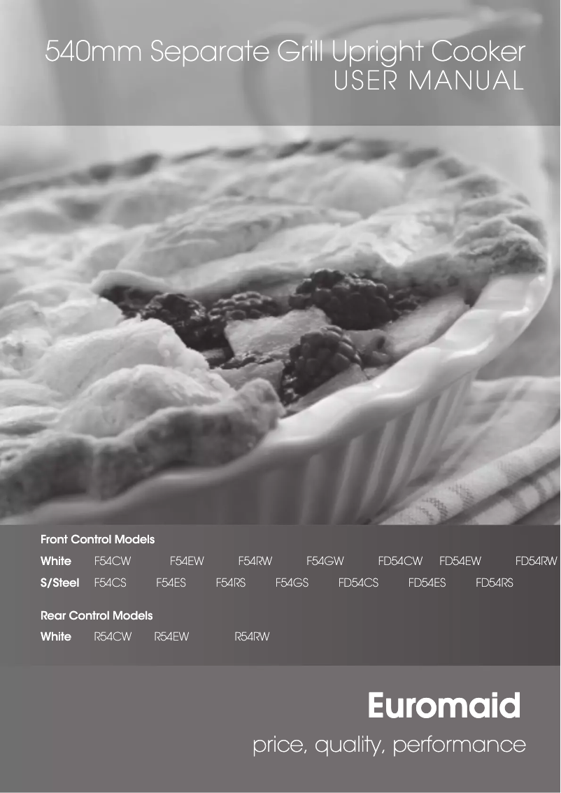 Imagen de la primera página del manual del dispositivo F54CW