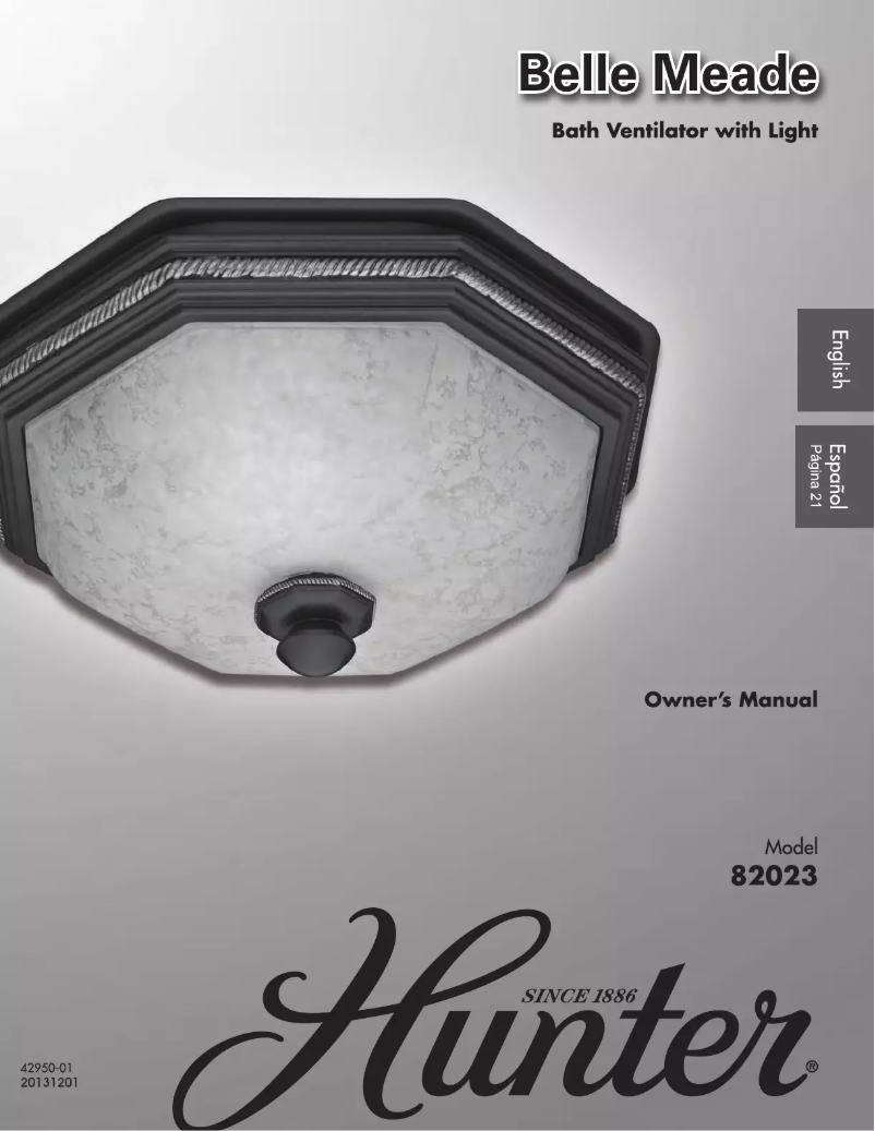 Página 1 del manual Manual de usuario Hunter Belle Meade 82023