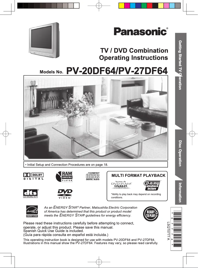 Imagen de la primera página del manual del dispositivo PV-27DF64