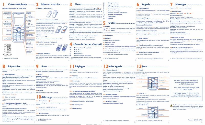Imagen de la primera página del manual del dispositivo OT-S210