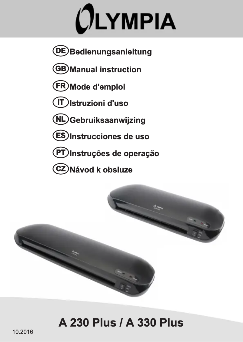 Página 1 del manual Manual de usuario Olympia A 230 Plus