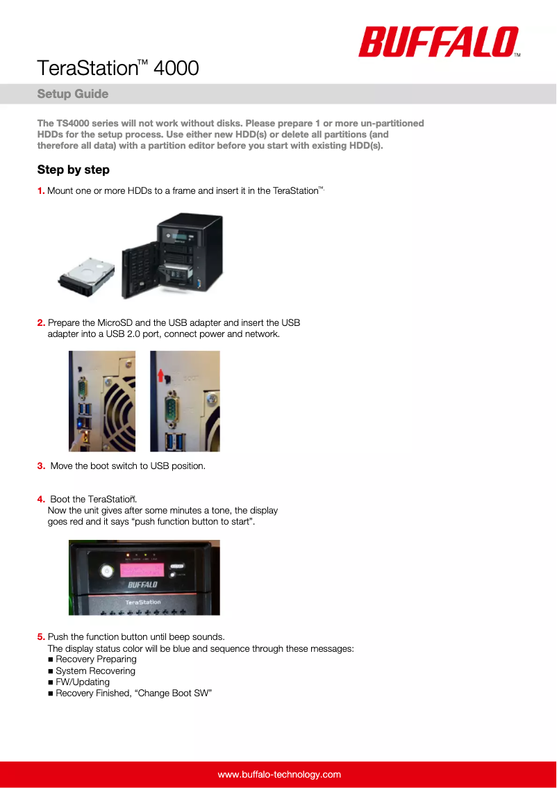 Página 1 del manual Manual de usuario Buffalo TS4400R