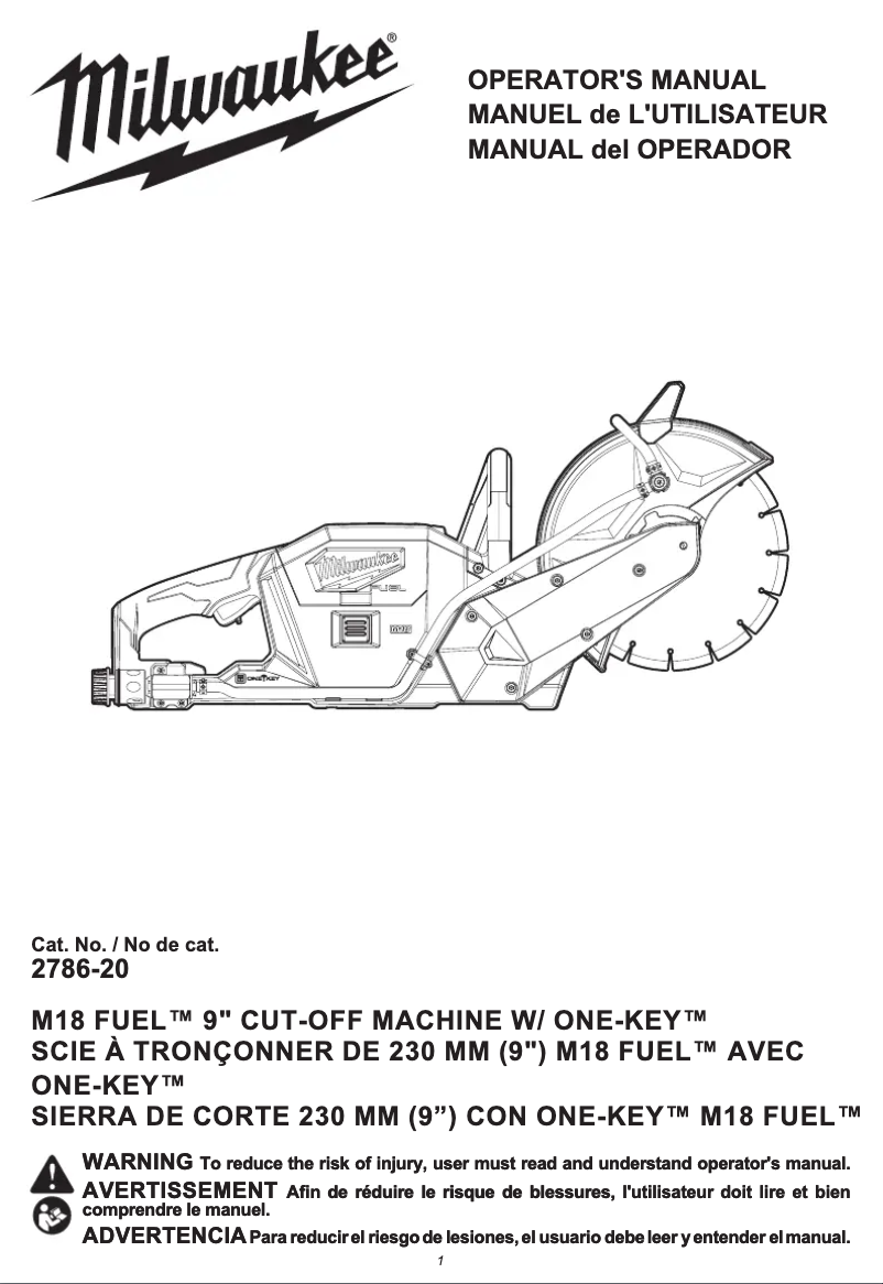 Página 1 del manual Manual de usuario Milwaukee 2786-20